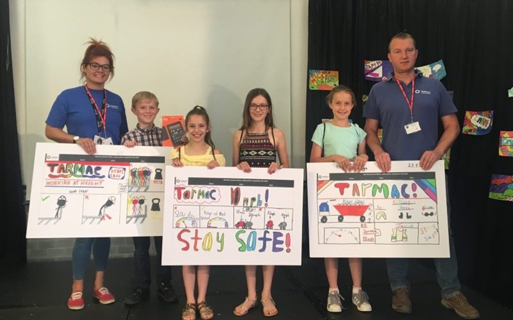 Rhws pupils help spread the safety message at Tarmac