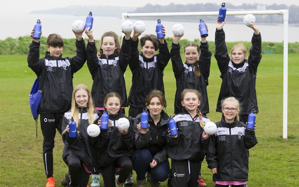 Sully Girls Football team make the most of the Welsh weather with new kit