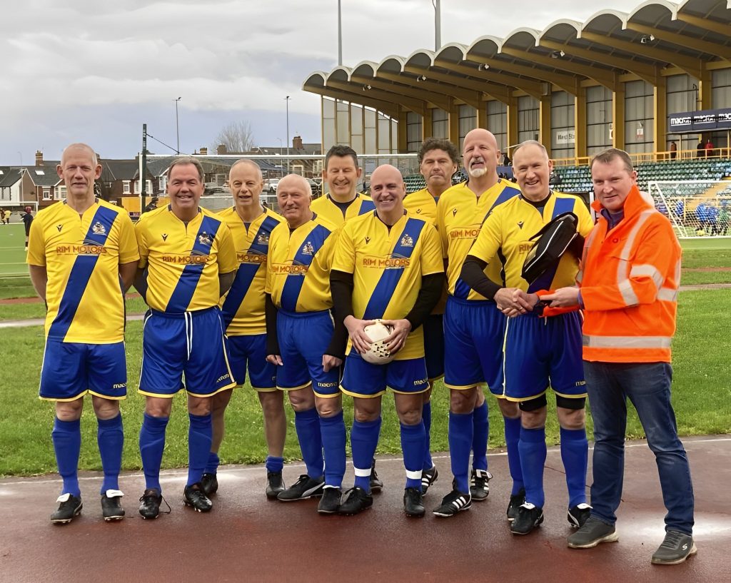 Tarmac donates defibrillator to Barry Town Veterans FC