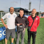 New defibrillator saves life of veteran football player