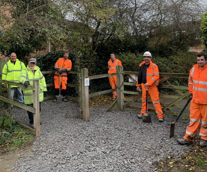 Bayston Hill Quarry helps to repair local footpath