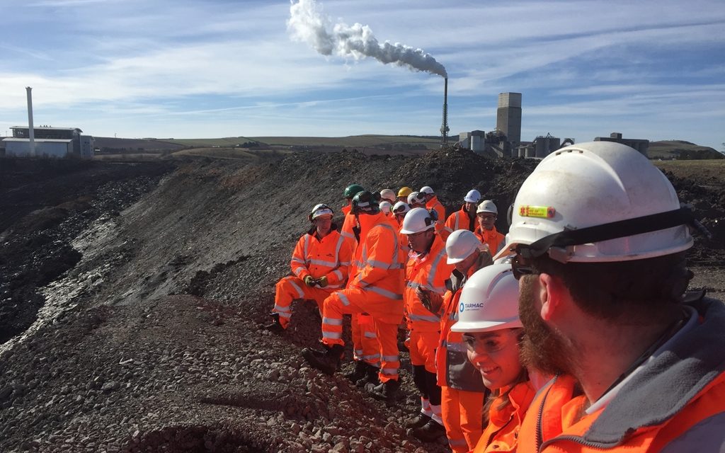 Derby University students head north to enjoy Dunbar Quarry tour