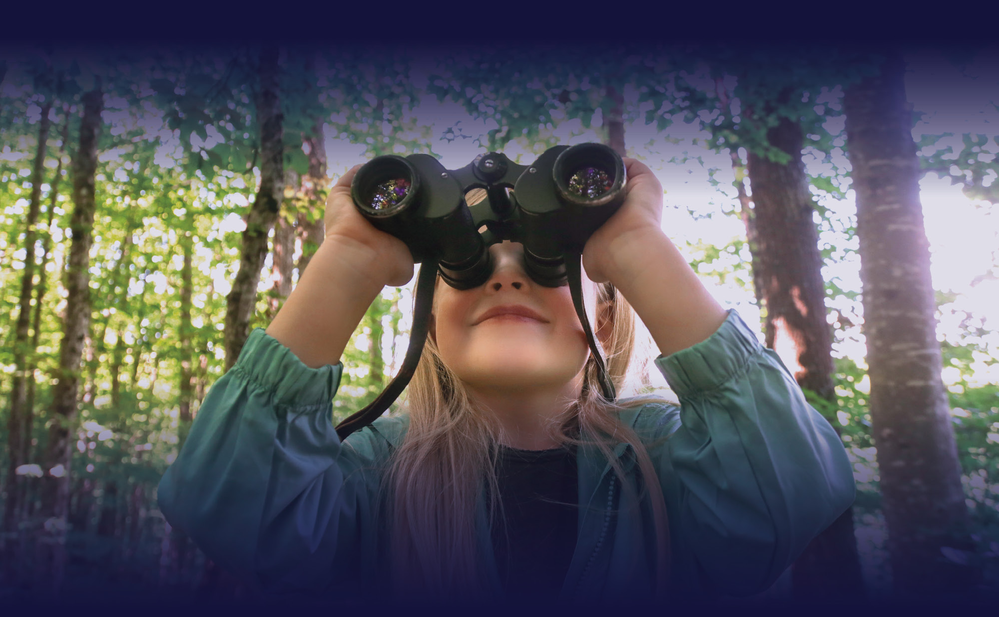 Girl with binoculars