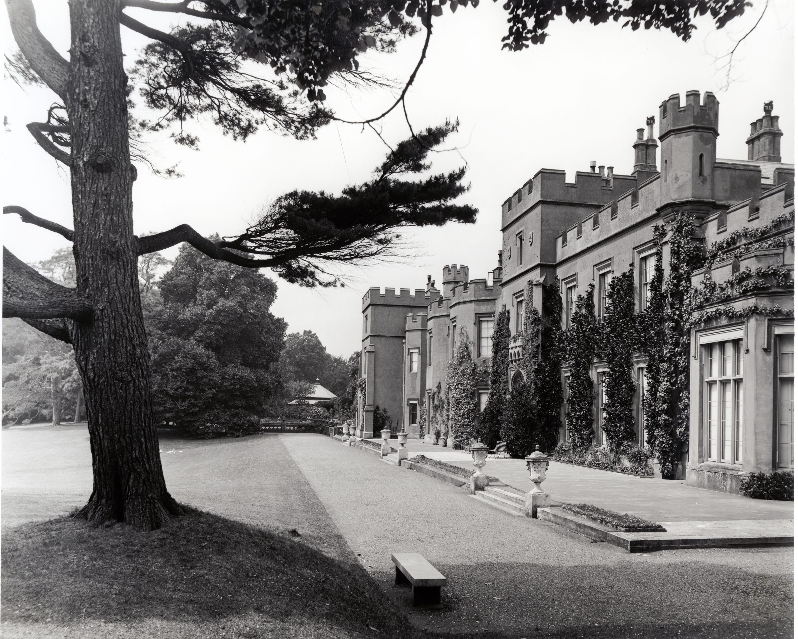 black and white image of panshanger house