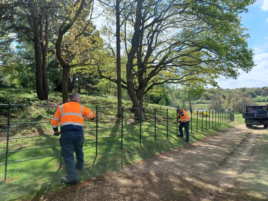 New sustainable fencing installed as part of ongoing Panshanger Park enhancements