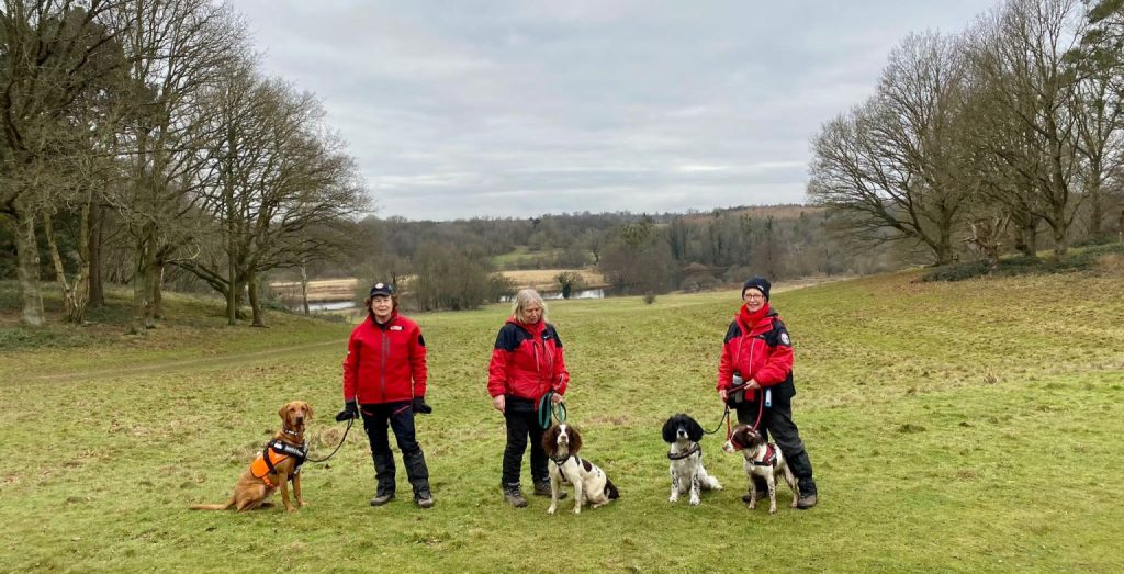 Search dog teams train at Panshanger