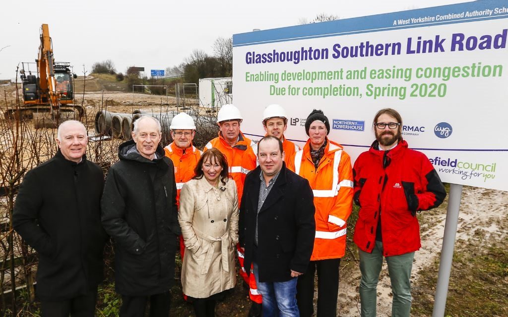 Work by Tarmac begins on Glasshoughton Southern Link Road in West Yorkshire