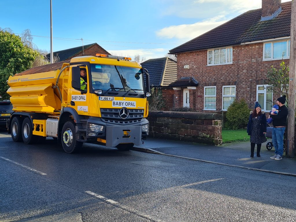 Tarmac names gritter after baby born on the Mersey Gateway Bridge