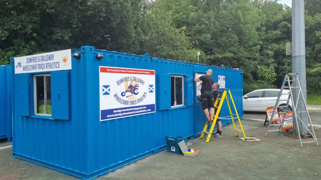 Tarmac container donation saves Dumfries and Galloway Wheelchair Athletes after arson blaze