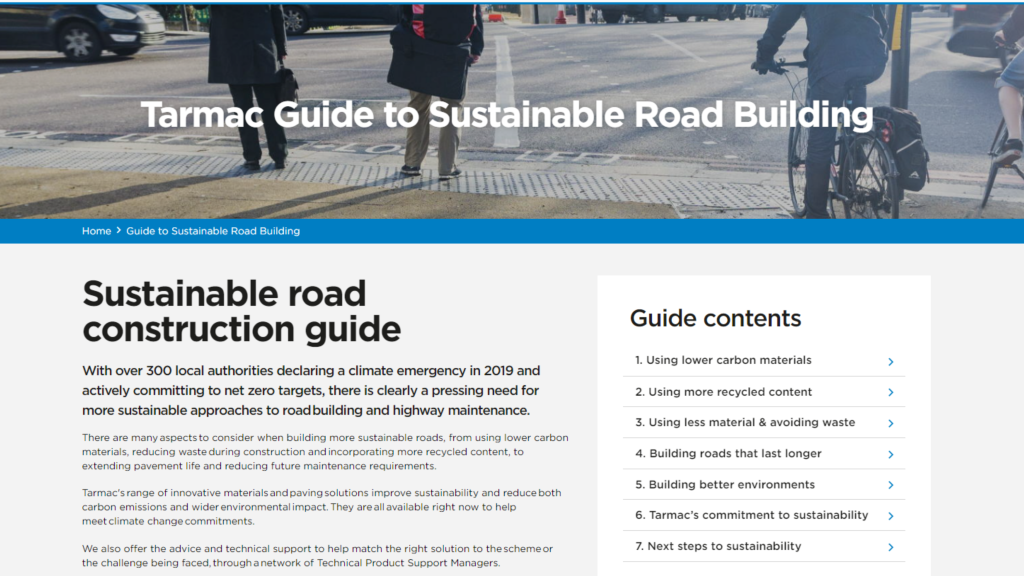 Tarmac launches new ‘Guide to sustainable road building’