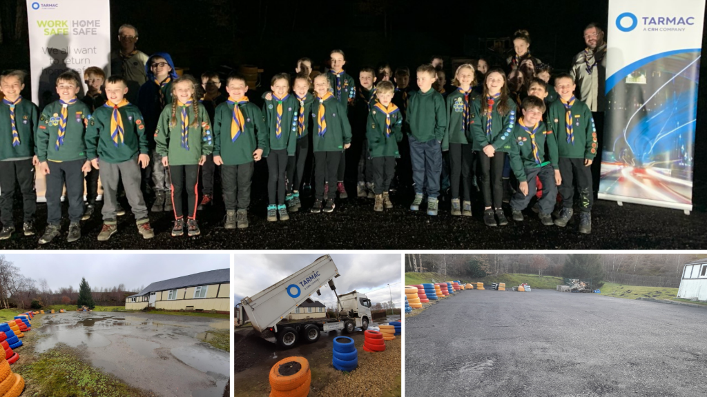 Durham scout group’s safety boost thanks to donation of asphalt from Tarmac