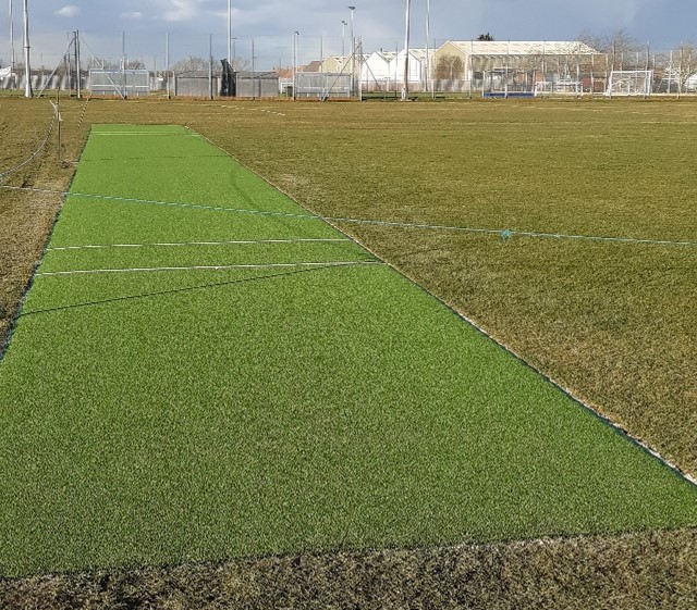 Sandy cricketers no longer stumped by sticky wicket thanks to Tarmac Landfill Communities Fund donation