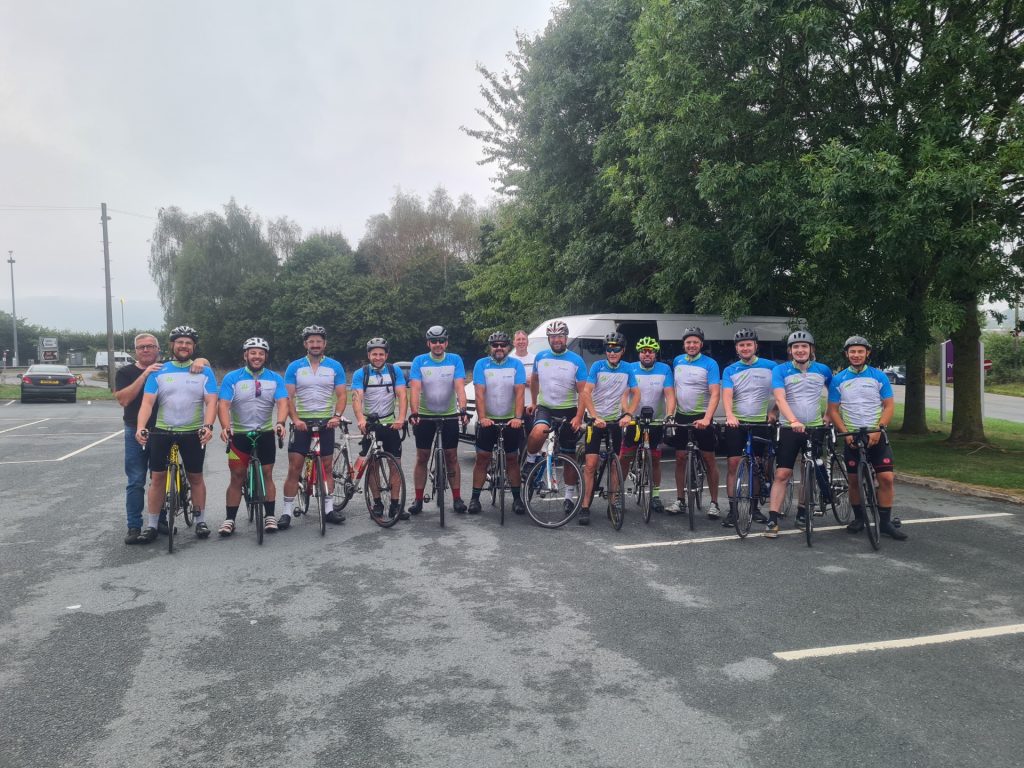 Tarmac team tackles bike ride for Velindre Cancer Centre