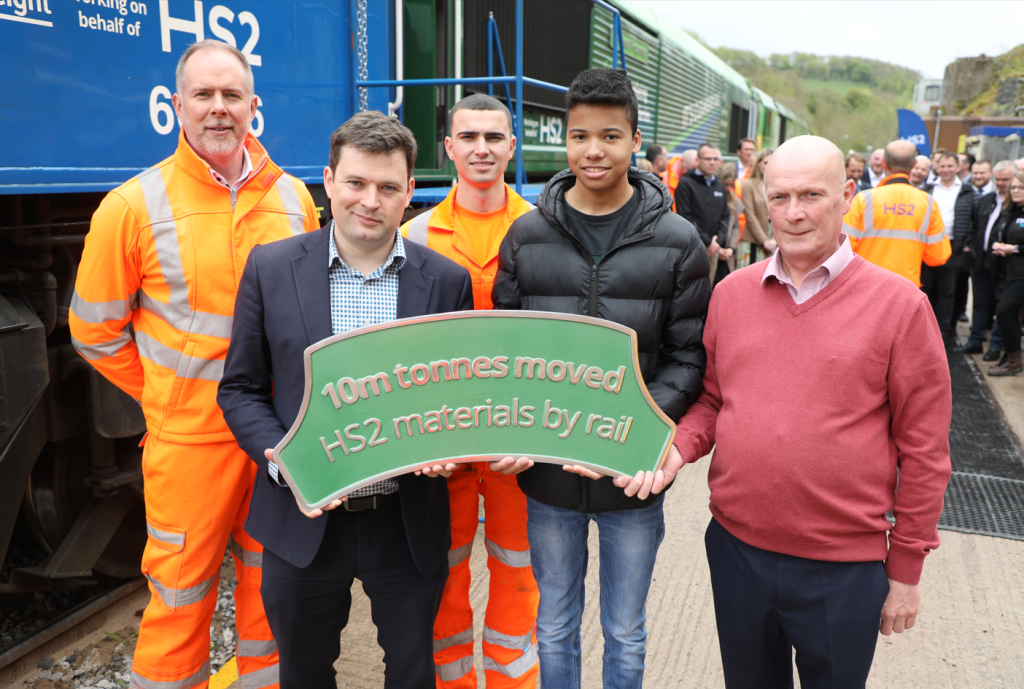 Tarmac shows support for HS2 carbon cutting milestone – 10 million tonnes of material moved by rail 