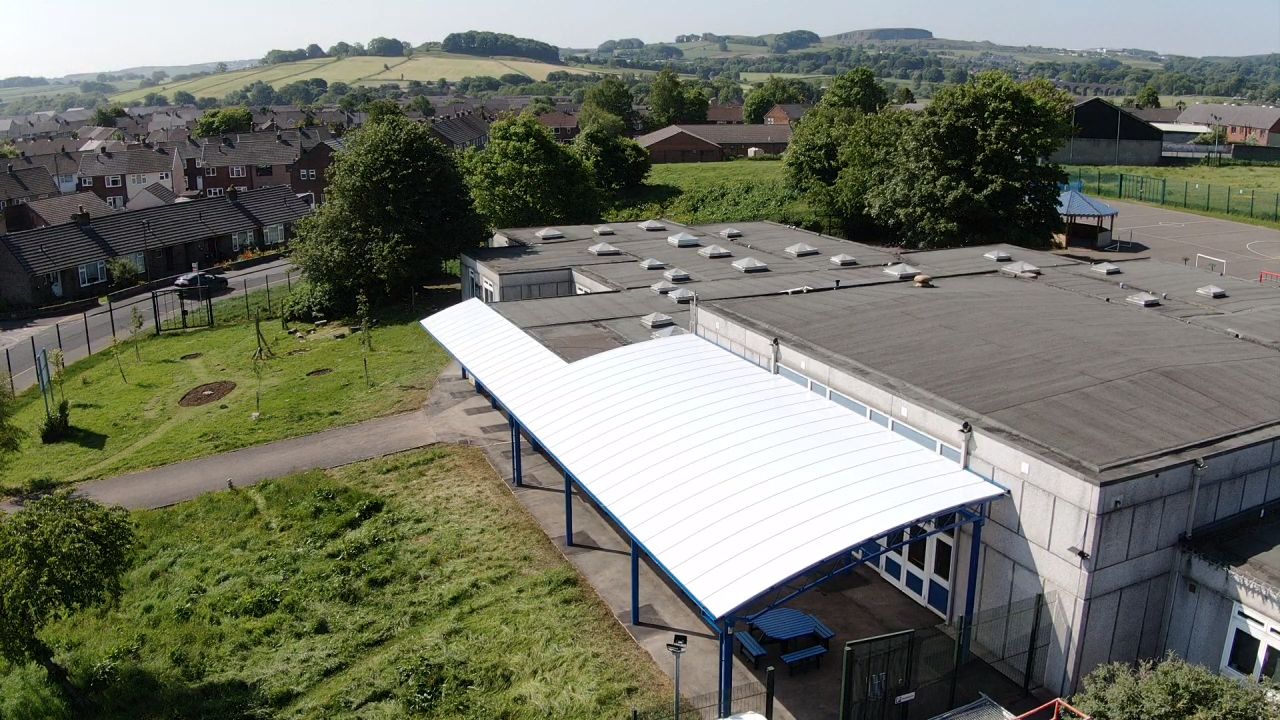 Photo of new canopy at the school