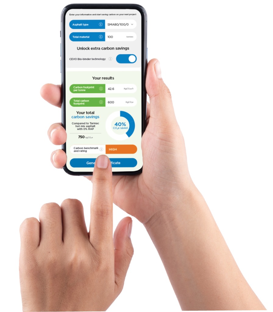 Tarmac launches CEVO Asphalts Carbon Calculator for instant data on embodied carbon of asphalt mixes