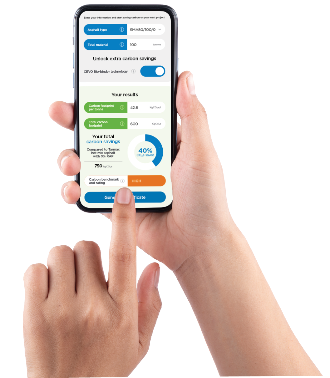 CEVO Asphalts Carbon Calculator