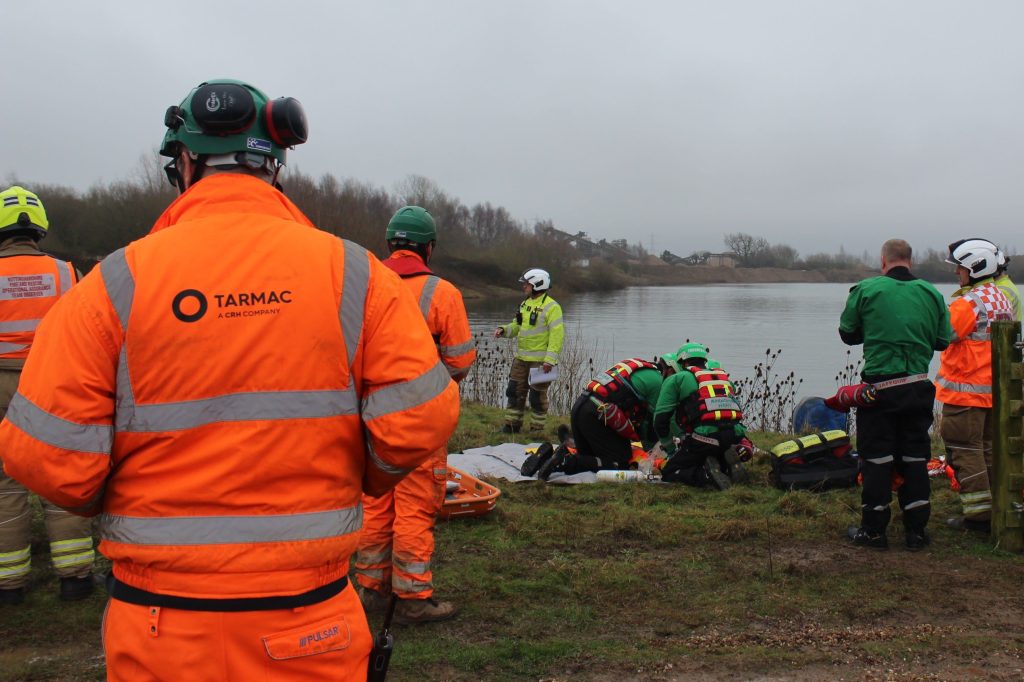 “Intruders” rescued from lake in multi-agency drill at Langford Quarry
